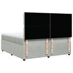 vidaXL Sommier à lattes de lit et matelas Gris clair 200x200cm Velours