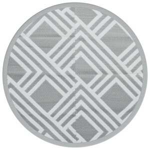 vidaXL Tapis d'extérieur gris Ø120 cm PP