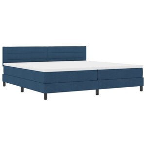 vidaXL Lit avec sommier - Matelas bleu 200x200 cm en tissu