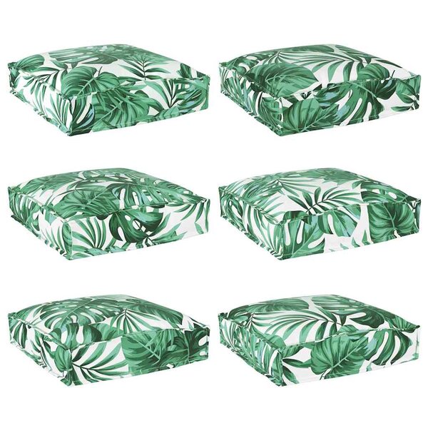 vidaXL Coussin pour assise de palette Floral 6 Pièces Motif de feuille