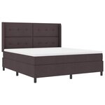 vidaXL Lit à ressorts avec matelas Marron foncé 180 x 200 cm tissu