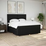 vidaXL Sommier à lattes de lit avec matelas Noir 200x200 cm Tissu
