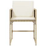 vidaXL Chaises de jardin avec coussins lot de 4 beige résine tressée