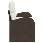 vidaXL Sofa de jardin 2 places avec rangement et coussins marron en poly rattan