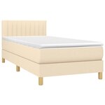 vidaXL Sommier à lattes de lit avec matelas Crème 100x200 cm Tissu