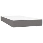 vidaXL Sommier à lattes de lit matelas LED gris foncé 120x190 cm tissu
