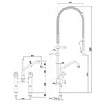 Mitigeur deux poignées avec croisillons 40 l - bartscher -  - acier415 515x1220mm