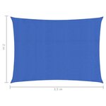 vidaXL Voile d'ombrage 160 g/m² Bleu 2x3 5 m PEHD