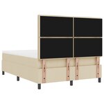 vidaXL Lit à ressort avec matelas et lumière LED crème 140x190 cm en tissu