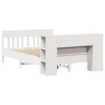 vidaXL Lit bibliothèque sans matelas blanc 135x190 cm bois pin massif