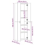 vidaXL Armoire de bureau Chêne fumé 60x32x190 cm Bois d'ingénierie