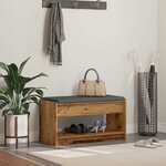 vidaXL Banc d'entrée avec coussin Bois ancien 83 x 38 x 45 cm