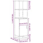 vidaXL Buffet haut chêne fumé 35 5x35x139 cm bois d'ingénierie métal