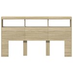 vidaXL Armoire tête de lit avec LED chêne sonoma 180x17x102 cm