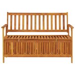 vidaXL Banc de rangement de jardin 120 cm bois d'acacia solide