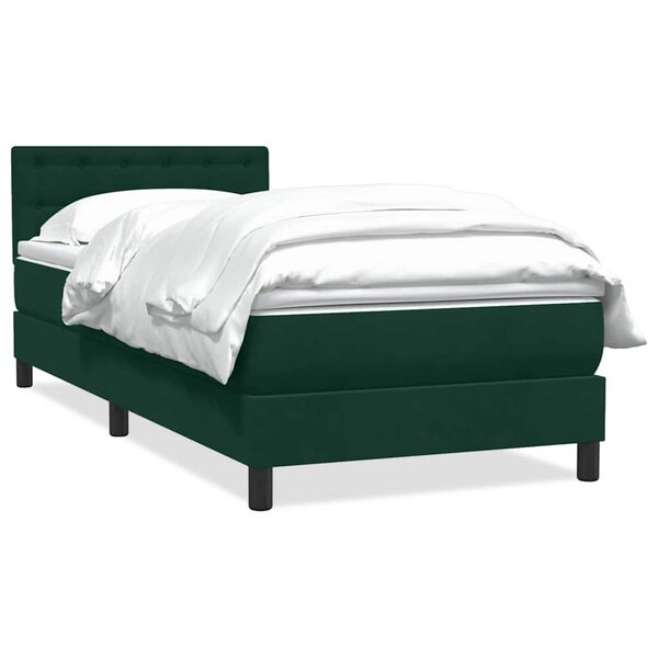 vidaXL Sommier à lattes de lit et matelas vert foncé 80x220 cm velours
