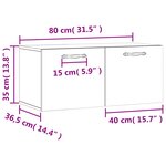 vidaXL Armoire murale blanc brillant 80x36 5x35 cm bois d'ingénierie