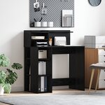 vidaXL Bureau avec rangement Chêne Noir 90x48x101 5 cm Bois d'ingénierie