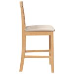 vidaXL Tabourets de bar avec coussins 2Pièces naturel bois massif d'hévéa