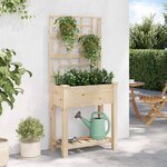 vidaXL Cache-pot de jardin Beige 71 x 38 x 152 cm Bois de sapin massif