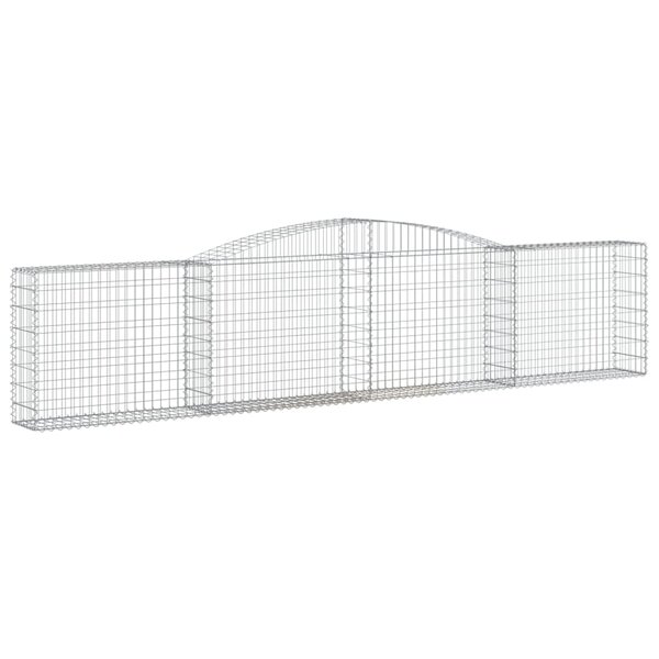 vidaXL Panier de gabions arqué 400x30x80/100 cm Fer galvanisé
