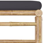 vidaXL Salon de jardin 4 Pièces avec coussins gris foncé bambou
