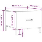 vidaXL Tables basses 2 Pièces blanc 50x50x40 cm bois d'ingénierie