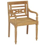 vidaXL Chaises Batavia avec coussins lot de 4 Bois de teck solide