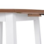 vidaXL Table à manger ronde à abattant MDF blanc