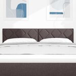 vidaXL Tête de lit avec des lumières à LED Marron 144 cm tissu