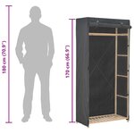 vidaXL Garde-robe Gris 79 x 40 x 170 cm Tissu