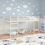 vidaXL Lit mezzanine pour enfants Blanc 99 5 x 200 cm