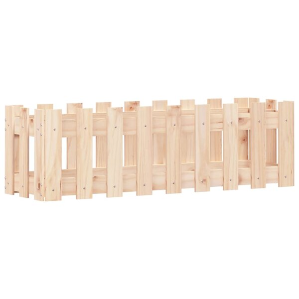 vidaXL Lit surélevé de jardin design de clôture 100x30x30cm pin massif