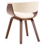 vidaXL Chaise à manger crème bois courbé et similicuir