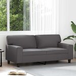 vidaXL Canapé à 2 places Gris 140 cm Similicuir