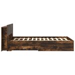 vidaXL Cadre de lit avec rangement Chêne fumé 120 x 190 cm