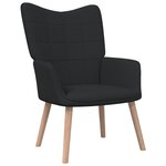 vidaXL Chaise de relaxation avec tabouret Noir Tissu
