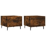 vidaXL Tables basses 2 Pièces chêne fumé 50x50x40 cm bois d'ingénierie