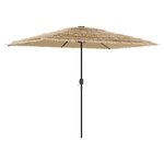 vidaXL Parasol de jardin avec LED et mât en acier marron 300x200x250cm