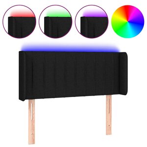 vidaXL Tête de lit à LED Noir 83x16x78/88 cm Tissu