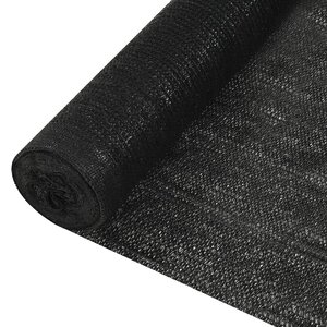 vidaXL Filet brise-vue Noir 1 5x50 m PEHD 195 g/m²
