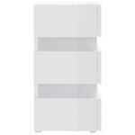 vidaXL Table de chevet à LED blanc brillant 45x35x67 cm