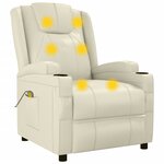 vidaXL Fauteuil de massage blanc crème similicuir