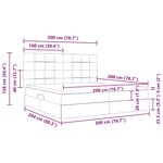 vidaXL Lit avec des lumières à LED Gris foncé 200 x 200 cm tissu