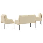 vidaXL Ensembles de canapés 3 Pièces Crème 115 x 56 x 80 cm Contreplaqué