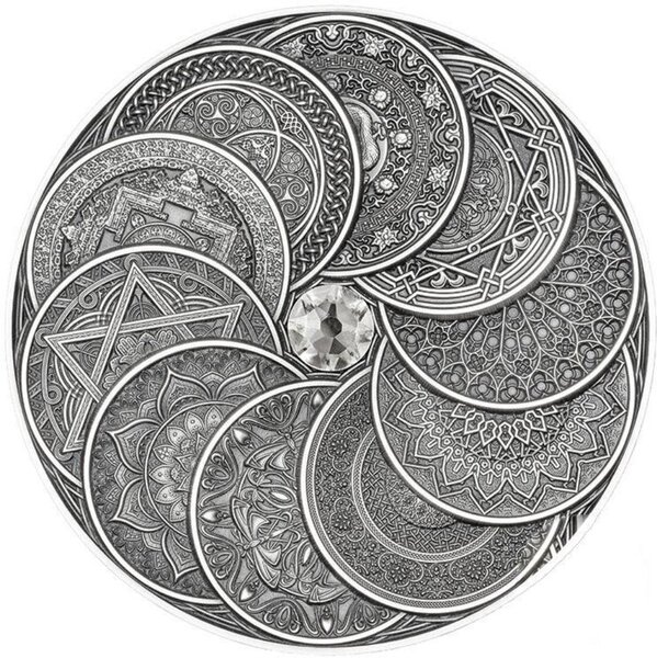 Monnaie MANDALA ART 5 Oz Argent 10$ Fiji 2024