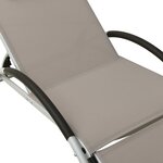 Vidaxl chaise longue avec oreiller textilène taupe