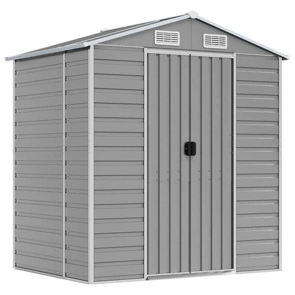 vidaXL Abri de jardin gris clair 191x130x198 cm acier galvanisé