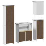 vidaXL Meubles de salle de bain 4 Pièces BODO blanc bois de pin massif