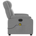 vidaXL Fauteuil de massage inclinable électrique gris clair tissu